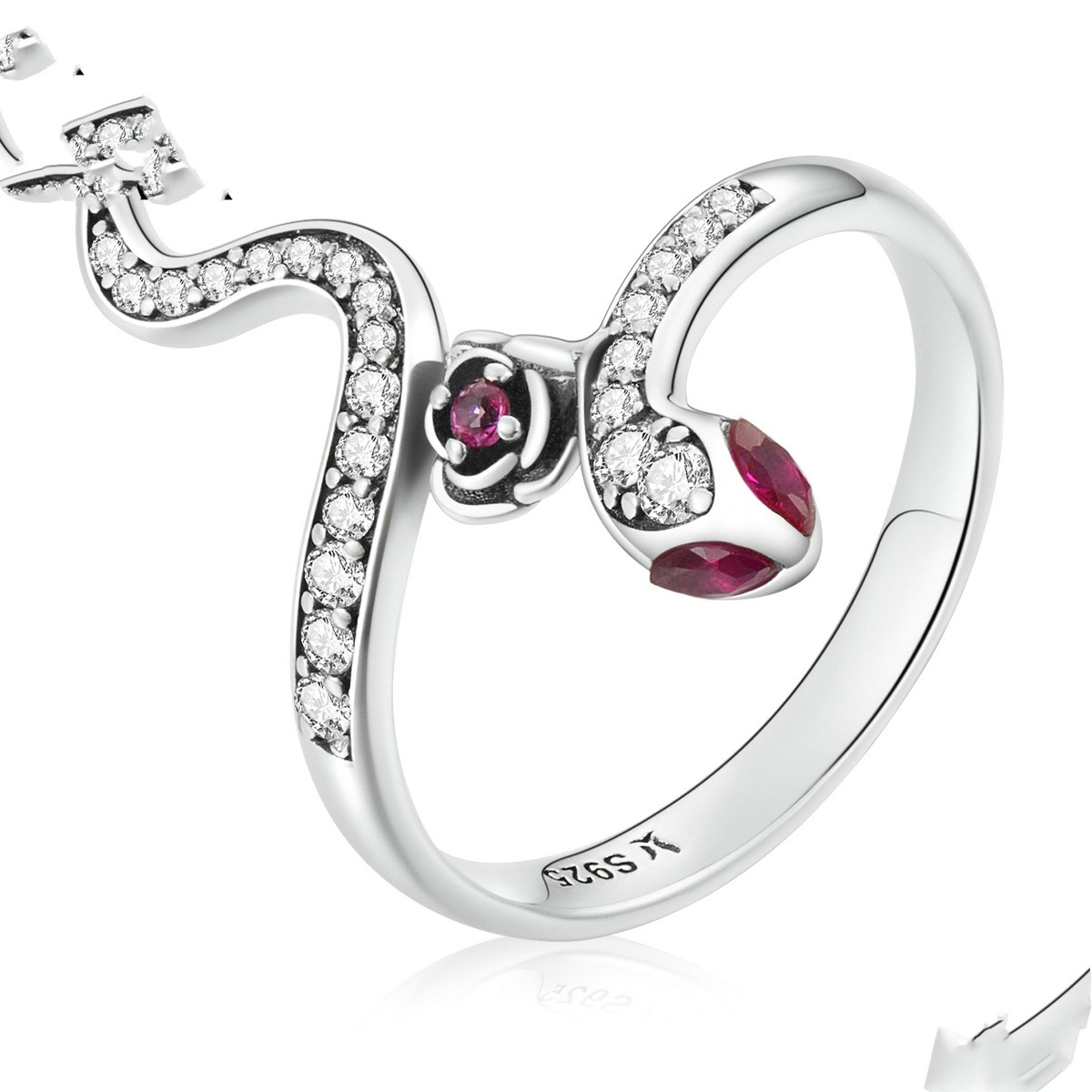 Title 1, Bamoer 925 Sterling Silver Snake Rose For Women...