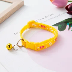 Pepet Bei Bei Double Footprints Stick Cloth Pet Cat Dog Item Bell Collar - Yellow - View 1