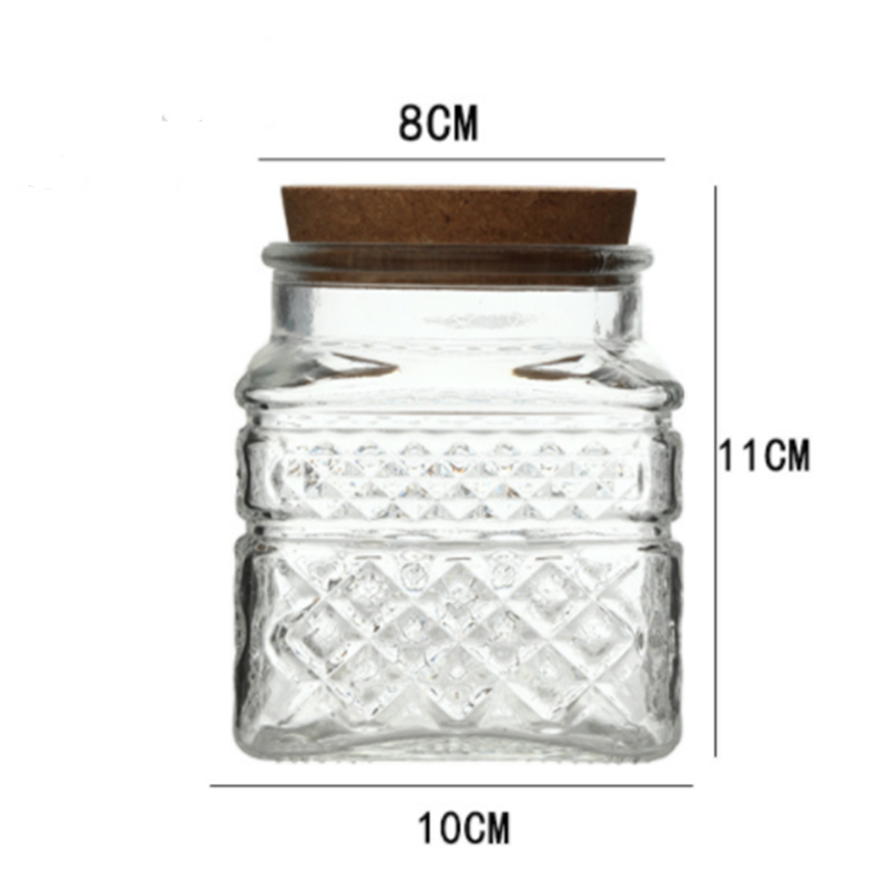 Title 13, New French Glass Sealed Jar Bamboo Lid Moisture...