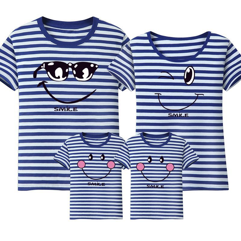 Cartoon Cotton T-shirt Family Of Three Family Short-sleeved Mother And Daughter