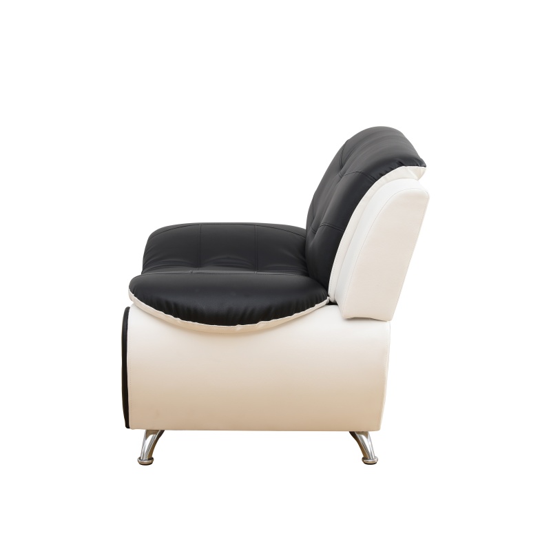 Pickup Only--Black & White Faux Leather 3-Piece Couch Living Room Sofa Set