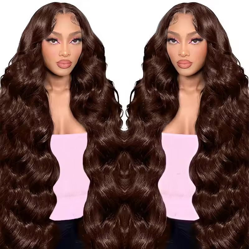 Wig Human Hair Lace Front Wig 13x4 High-Definition Brown Lace Front Wig Human Hair With Aligned Cuticles Vietnam Wig - Image 5