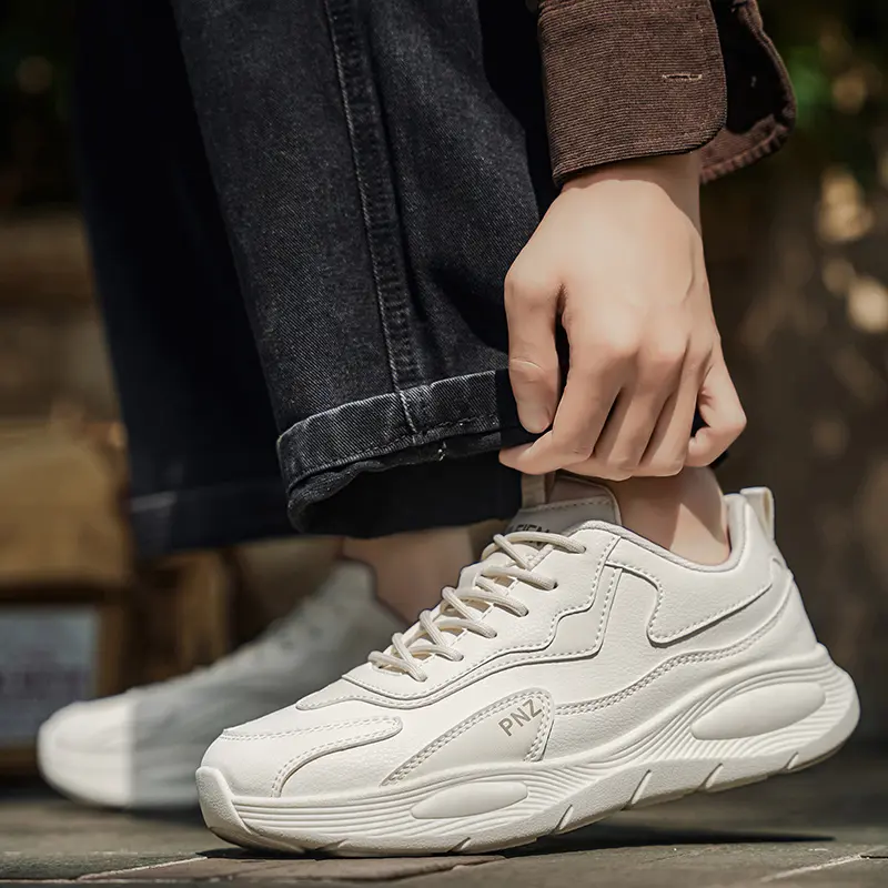 Men's Summer New Sneakers Fashion All-match Platform White Shoes Soft Sole Casual Dad Shoes For Teenagers