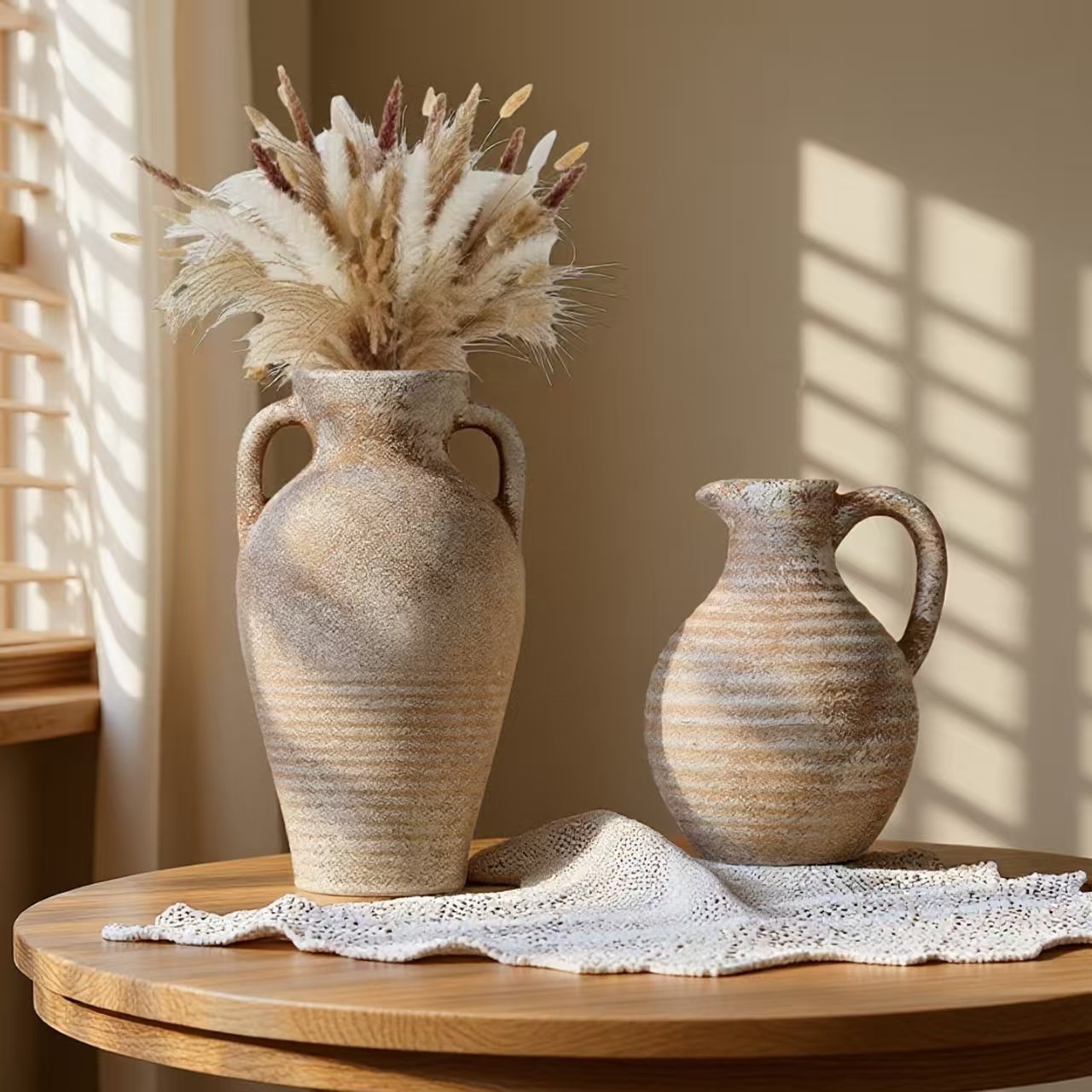 Vintage French Country Ceramic Vase, Creative Decorative Flower Vase, Home Decoration Table Ornament, Ideal For Floral Arrangements