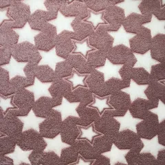 Double-sided flannel jacquard fabric offset printing five-pointed star flannel mat home clothing fabric - Wine Red - View 1