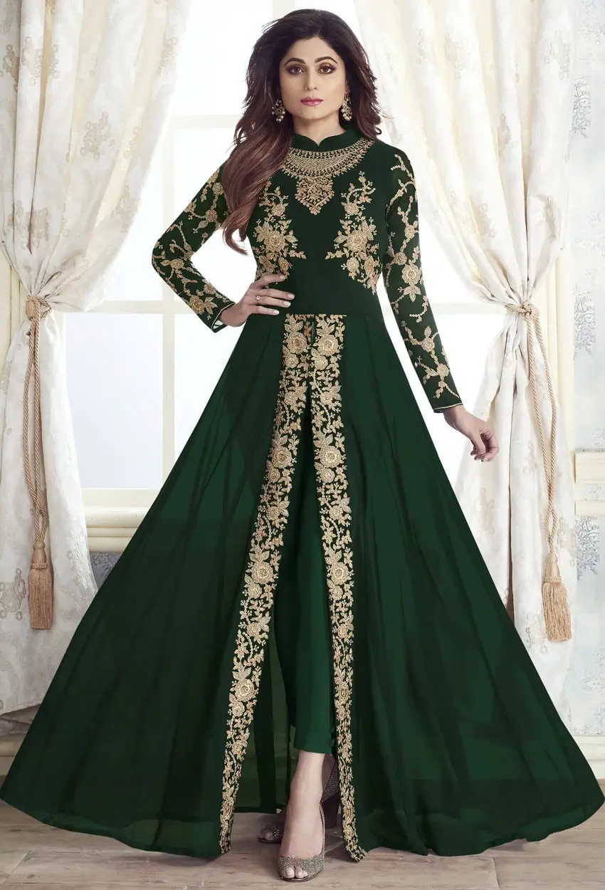 Women's Vintage Print Long Sleeve Crew Neck Dress