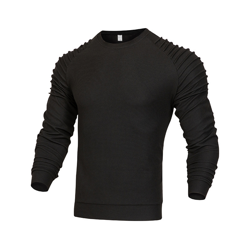 Men's Long-sleeved Shoulder Pleated Sweater