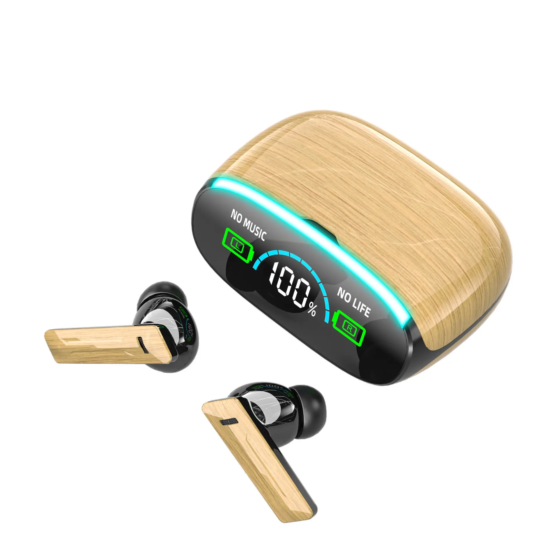 Wood Grain Wireless Sports In-ear Noise-canceling Low-latency