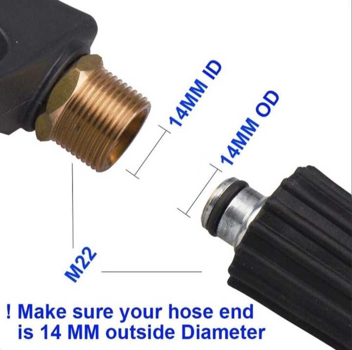 Short Wand High Pressure Car Wash Gun Heavy-Duty Brass Connector Power Washer thumbnail 3