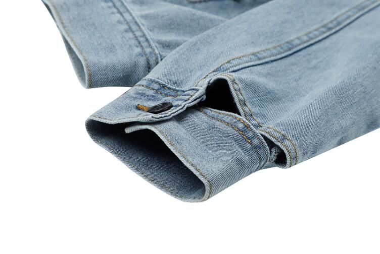 Women's Short Denim Jacket With Large Lapel