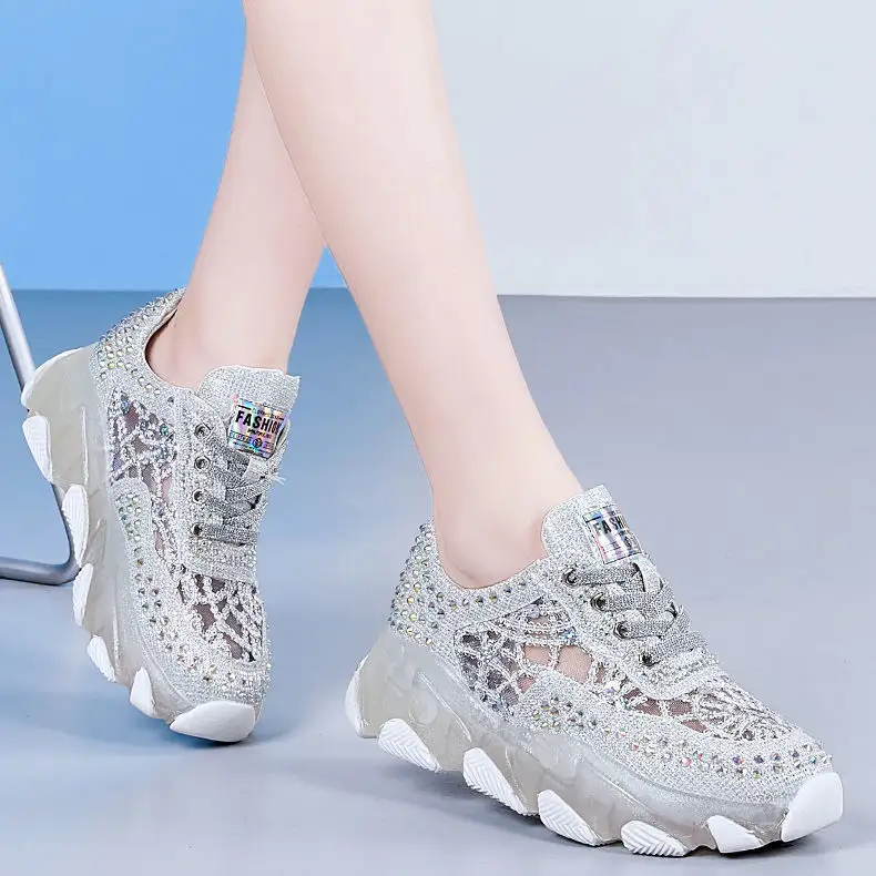Women's Mesh Surface Hollowed Height Increasing Insole