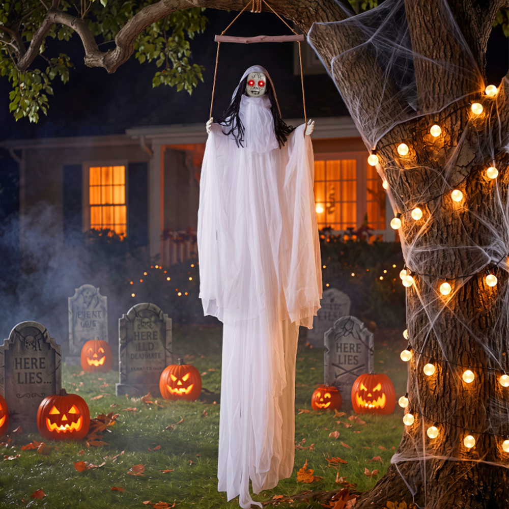 Halloween Decoration With Light Up Eyes And Creepy Sounds
