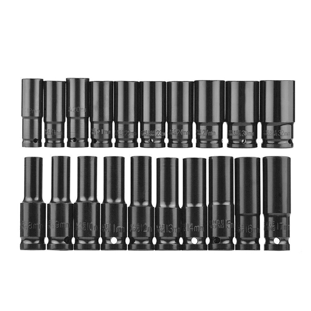 20pcs Deep Impact Socket Set 1-2 Inch Drive 6 Point Metric 8-32mm Heavy Duty UK — image 2