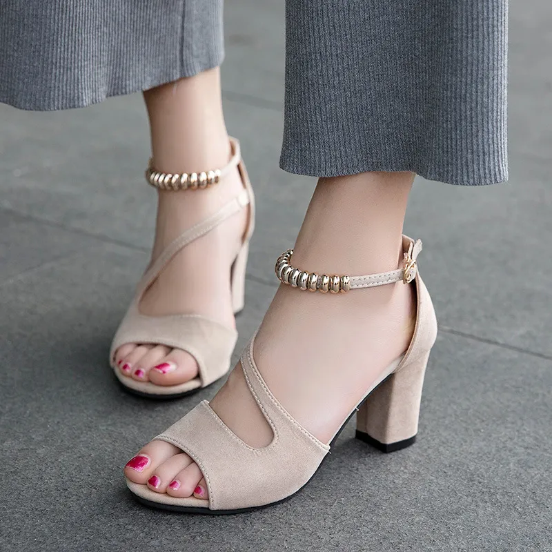 Fish mouth wild and flat buckle - Beige