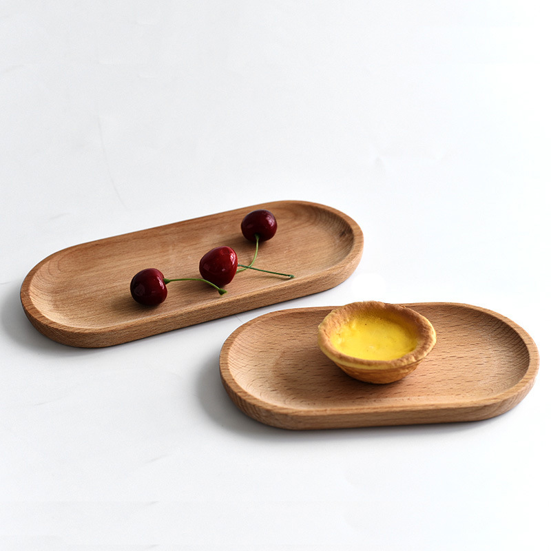 Title 2, Beech Oval Tray Solid Small Fruit Dessert Food ...