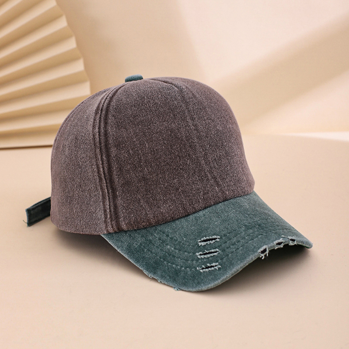 Men's And Women's Matching Multi-color Sponge Top Hole Washed Truck Cap - Retro Casual Baseball Cap - Suitable For Spring And Summer Outdoor Mountaineering, Fishing, Shopping