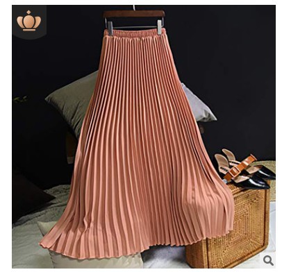Solid Color High Waist Half length Skirt Female Elastic Waist Chiffon Skirt Watermelon Red - Shop at LoveMi
