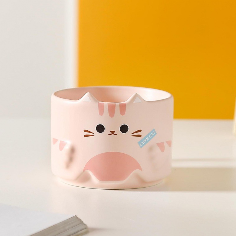 Title 2, Cat Ceramic Cup Cartoon Stacked Mug