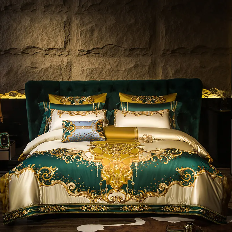 Luxury Villa European-style Four-piece Bedding Set High-end Elegant Satin