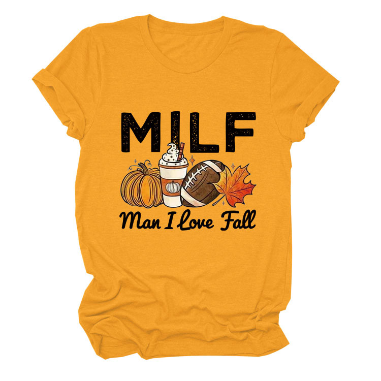 Title 8, Pumpkin Letter Print Short Sleeve T-shirt Girl....