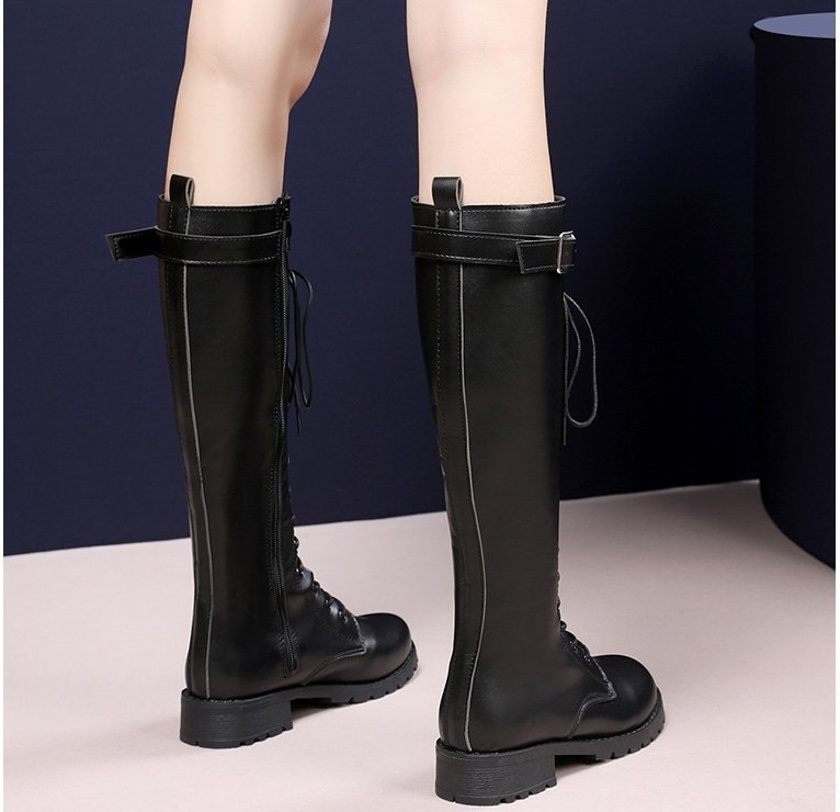 Long Tube Lace Round Toe Casual Fashion Boots