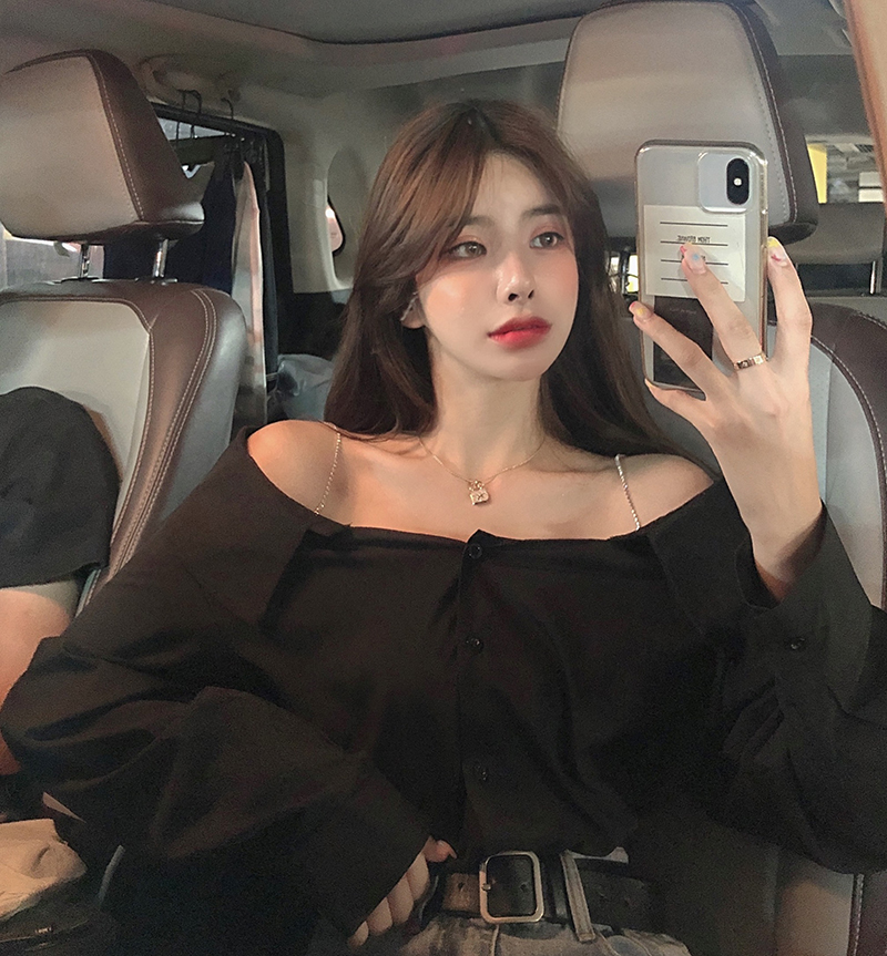 Women's Off Shoulder Collarbone Suspender Top