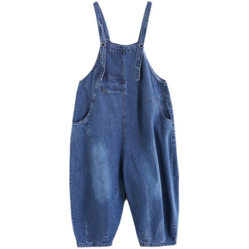 Women's New Real Shot Denim Washed Overalls