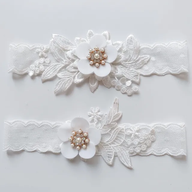 Pearl Flower Leg Socks Sexy Thigh Ring Pair Of Whitegarters - Shop at LoveMi