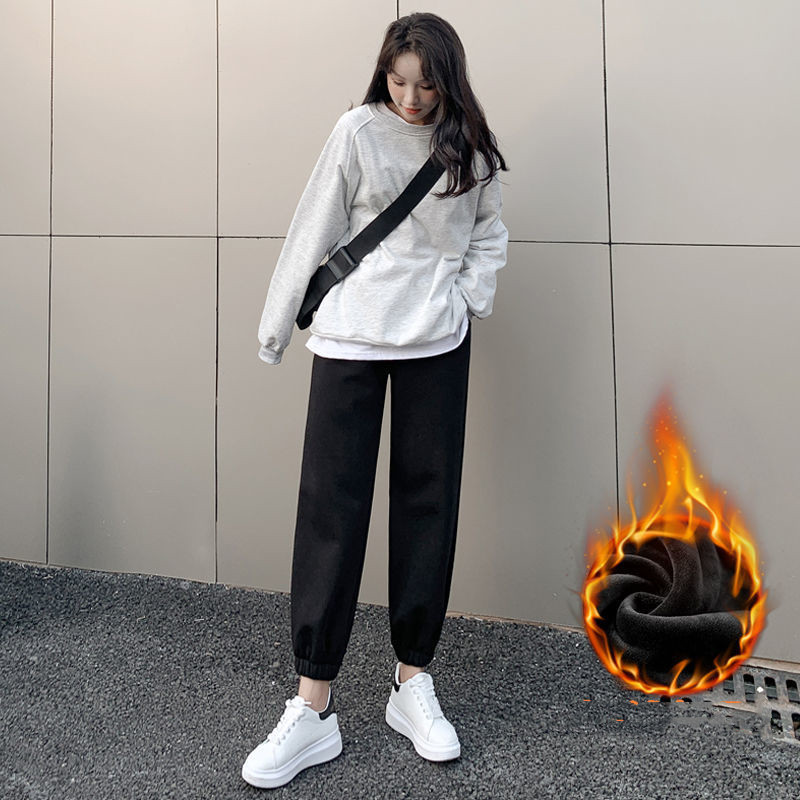 Title 7, Gray Casual Pants Female Student Autumn And Winter