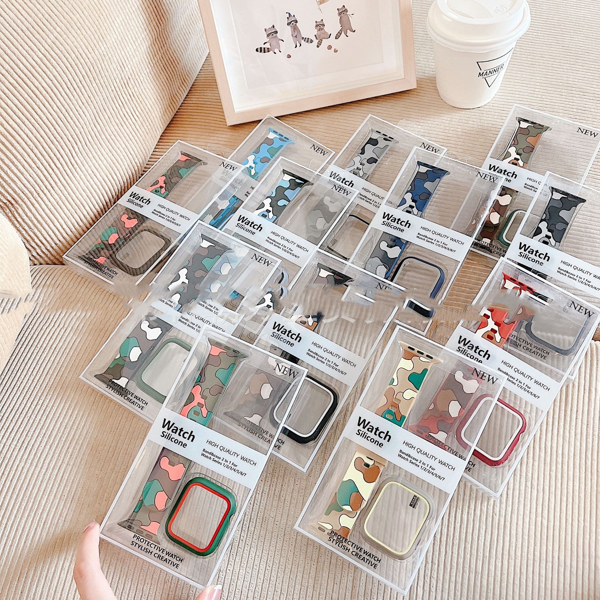 Watch With Camouflage Two In One Protective Case