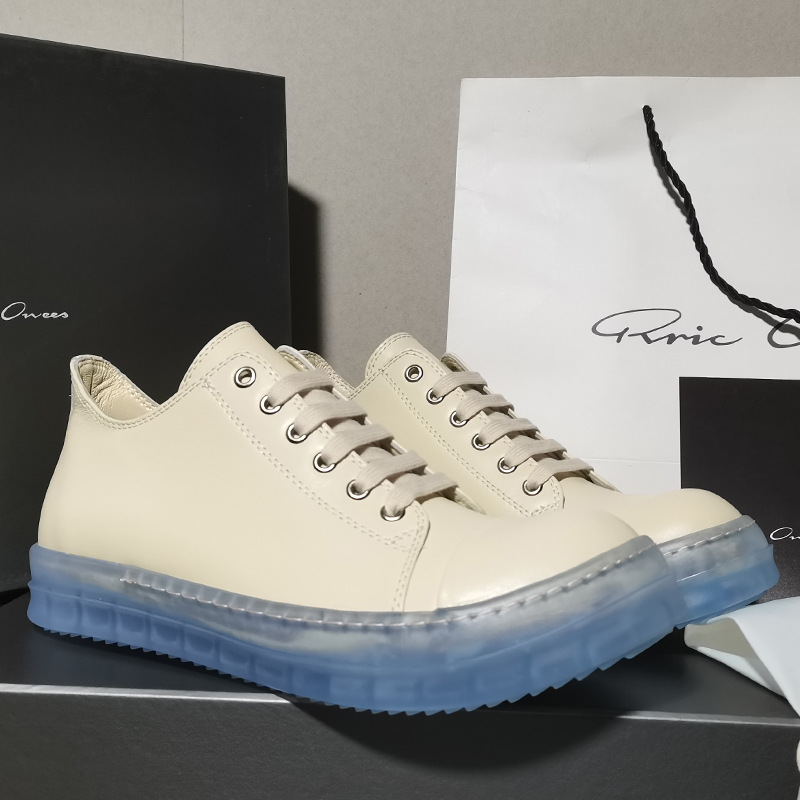 Men's Blue Transparent Sole Lace Up Beige Light Shoes