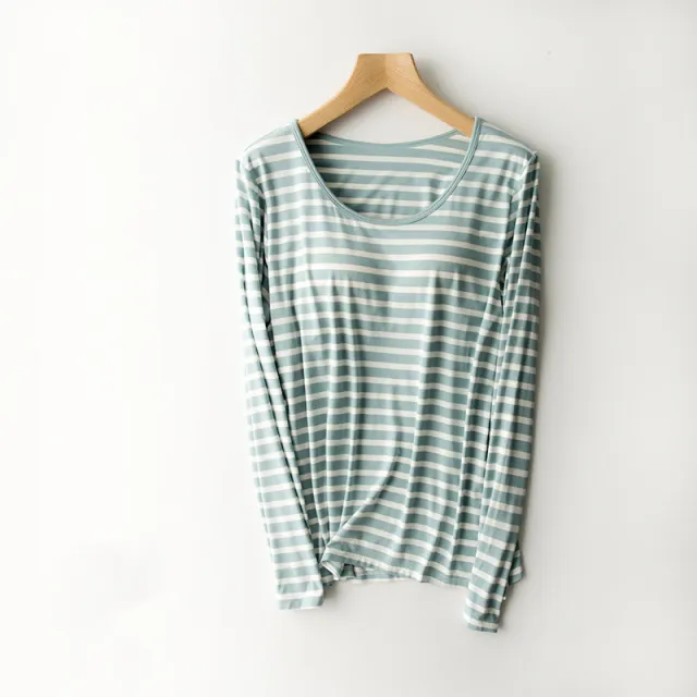 Long sleeve Bra t Cup All in one T shirt Loungewear White - Shop at LoveMi