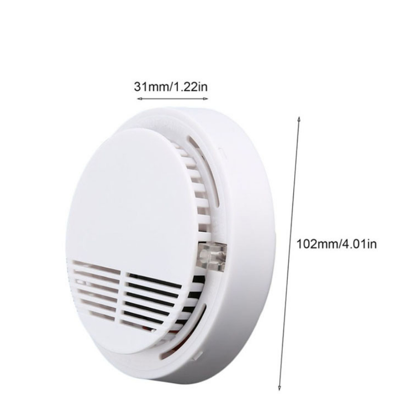 Household Smoke Alarm Detector Fire With 9V Battery Photoelectric Sensor Alert