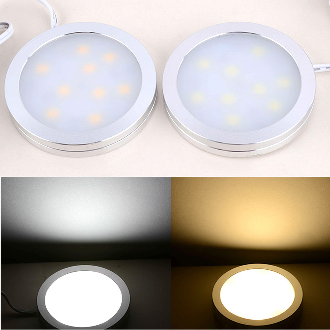LED Under Cabinet Lighting Kitchen Counter Closet Puck Light Lamp 36 Packs Kit — image 4