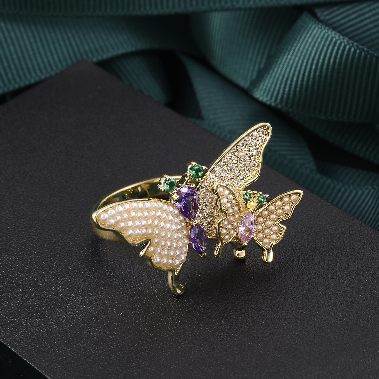 Korean Version Of The New Micro-inlaid Zircon Full Diamond Three-dimensional Butterfly