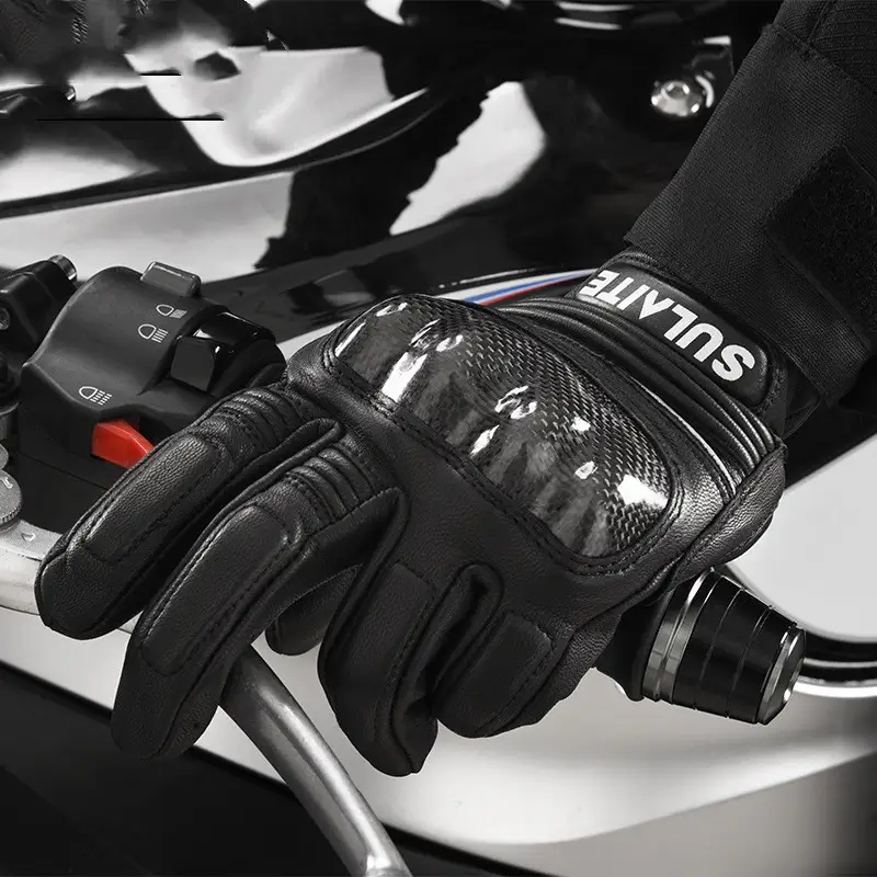 Men's And Women's Motorcycle Sheepskin Riding Full Finger Gloves