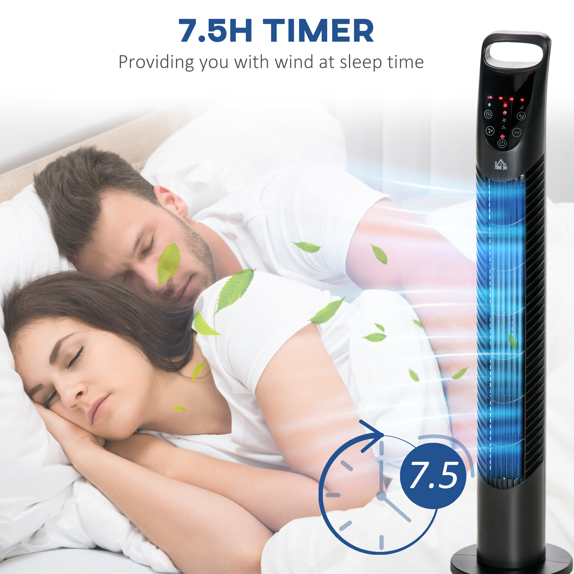 31 Oscillating Tower Fan With Remote Control, 7.5H Timer, 3 Speed 3 Modes, Electric Floor Standing Cooling Fan For Home Bedroom Office, BlackThis Product Is Prohibited From Sale On Amazon