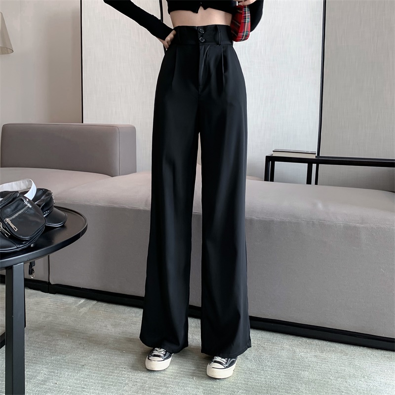 Title 8, Weiße Hose Damen High Waist Drapierung Anzug Wi...