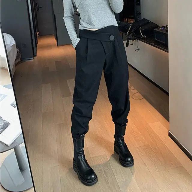 New Style Plus Velvet Thick Korean Loose Slim Overalls Black - Shop at LoveMi