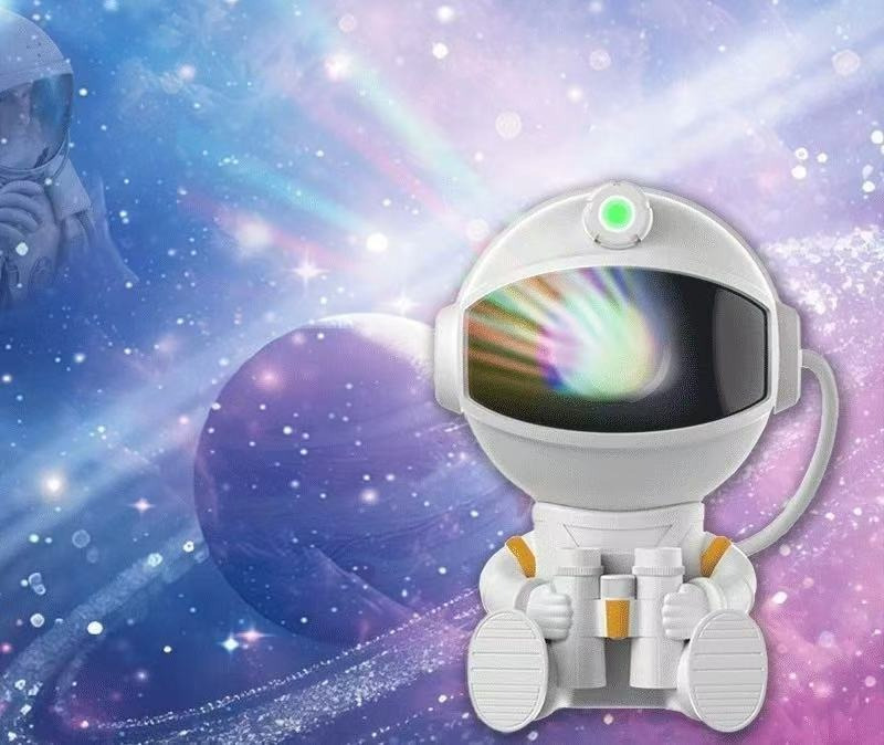 Children's Astronaut LED Projector Lamp With Telescope, White