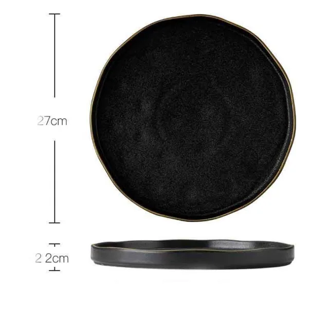 Household Simple Black Frosted Ceramic Dish H - Shop at LoveMi