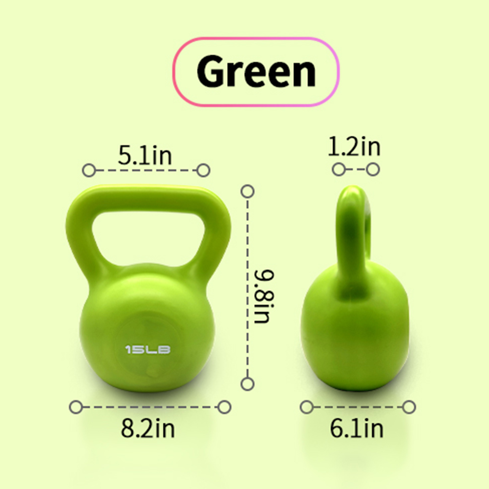 15lbs Kettlebell Set, Strength Training Kettlebells Weight Set For Women, Vinyl Coated Kettle Bell For Home Gym Workout Weight Lifting Equipment, Comfortable Grip Wide Handle Weights — foto 8