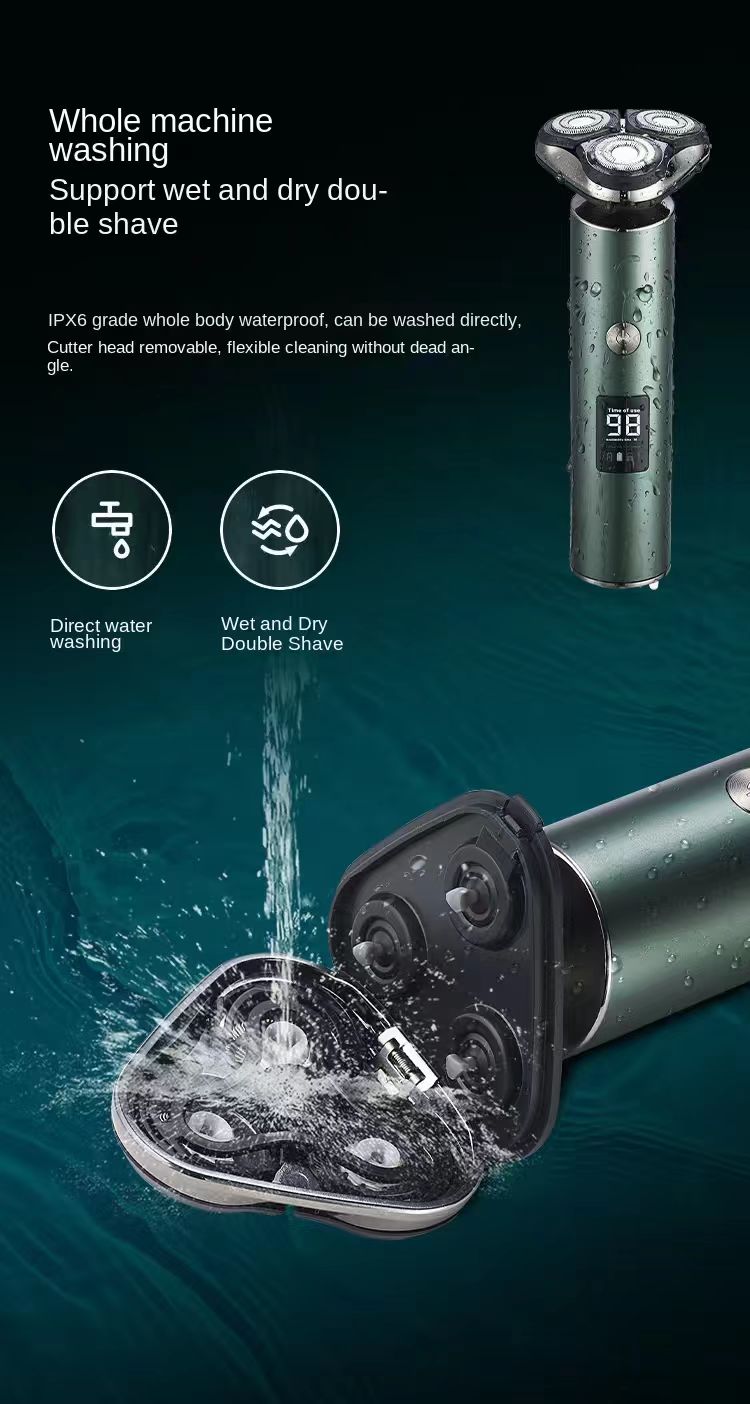 Men's Electric Shaver Triple Head Razor Travel Portable Washable