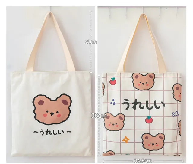 Girl Student's Cute Small Canvas Bag Shoulder Cute Plaid Bear Head - Shop at LoveMi