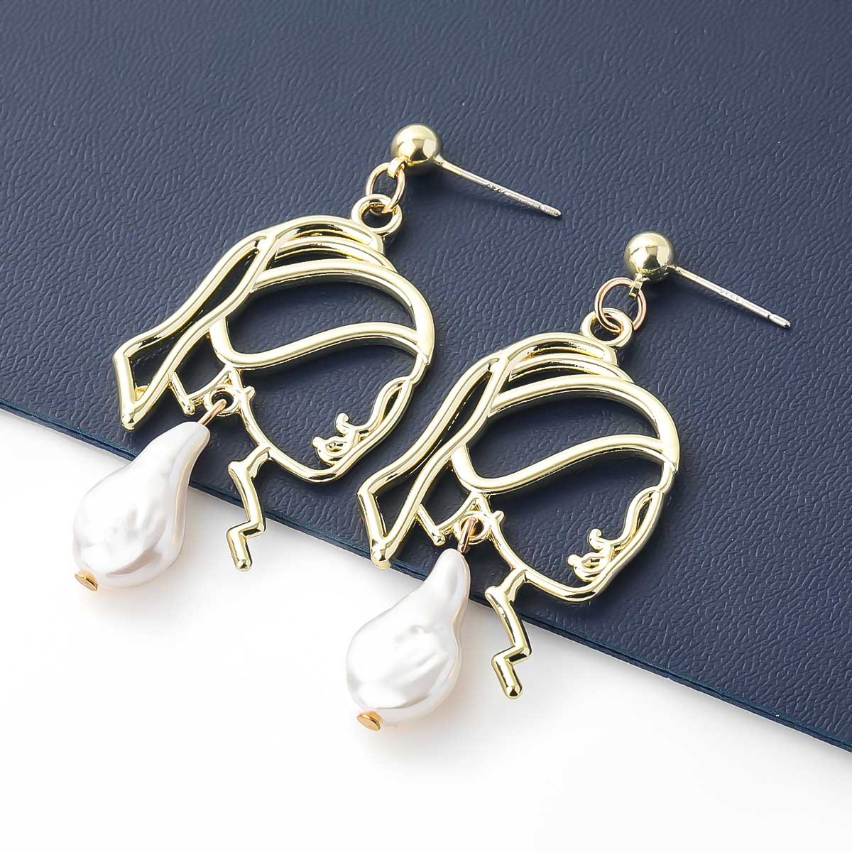 925 Silver Needle With Pearl Earrings Exaggerated French Style Long Tassel