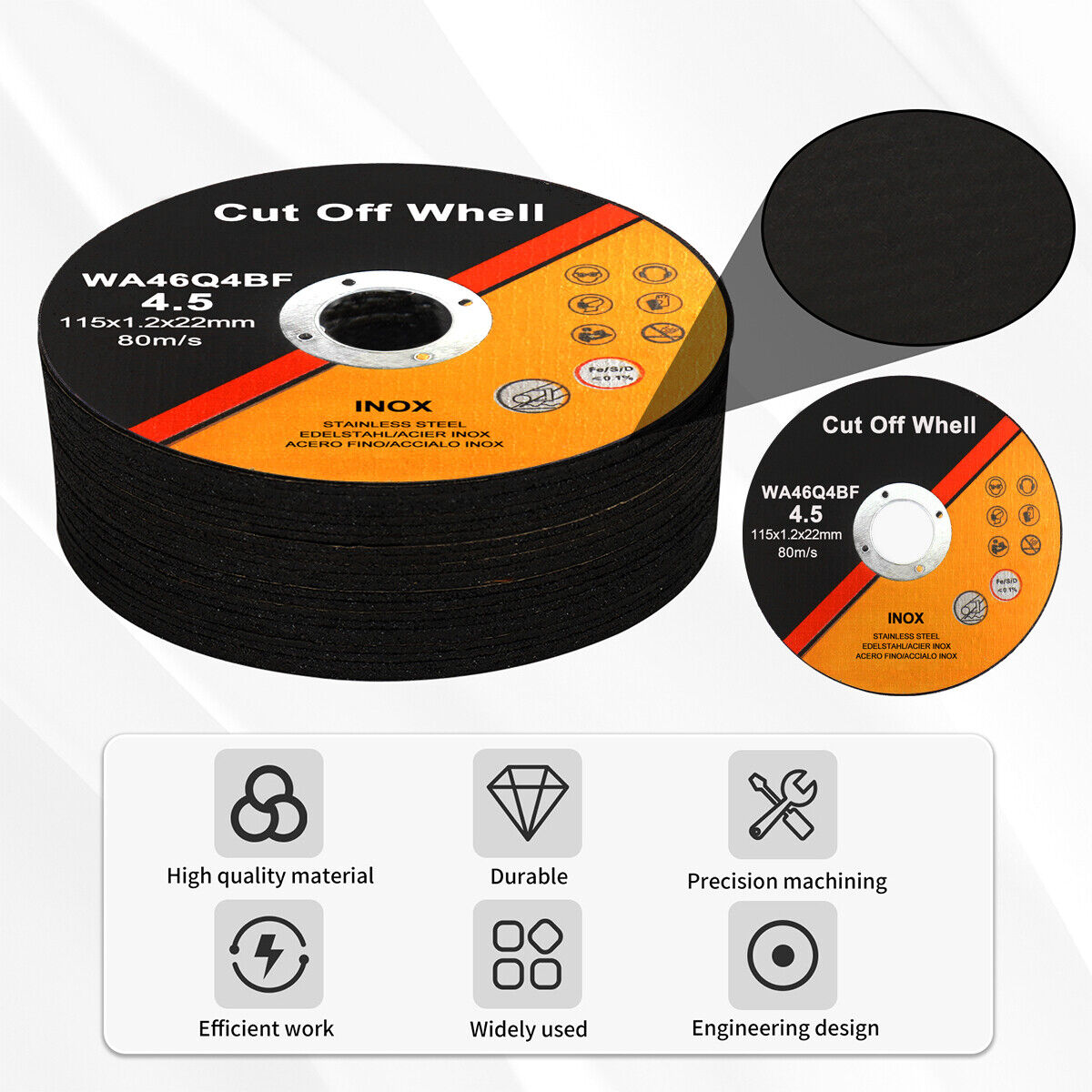 50 X 115mm ULTRA THIN 1mm METAL CUTTING BLADE DISC FOR STEEL & STAINLESS ANGLE 50PCS — foto 12