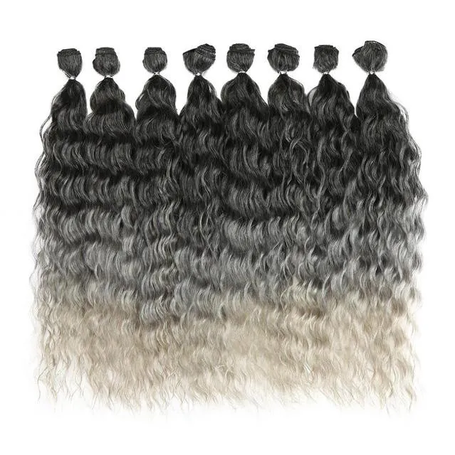 Fake High Temperature Silk Chemical Fiber Suit For Long Curly Hair Tsgrey A - Shop at LoveMi