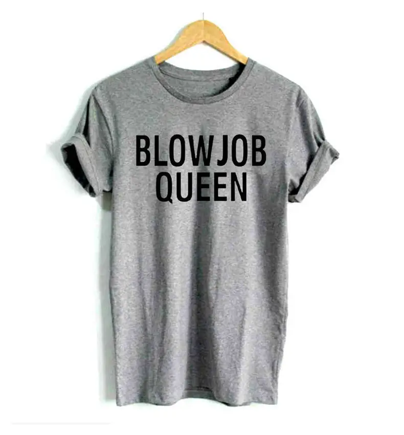 Couple Models Printed Monogram BLOWJOB QUEEN Trendy Tops
