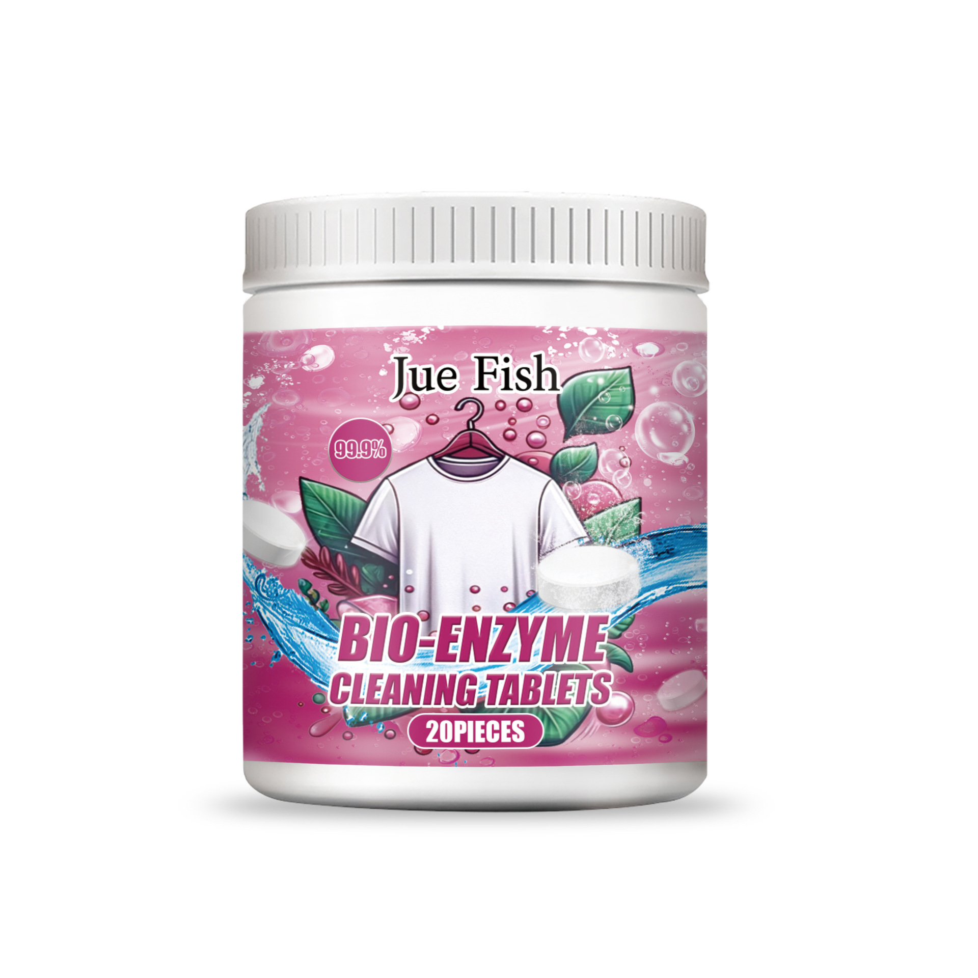 JUEFISH Laundry Cleaning Effervescent Tablets, Bio-enzyme Exploding Salt, Stain Remover, Fragrance Retaining, Cleaning Tablets