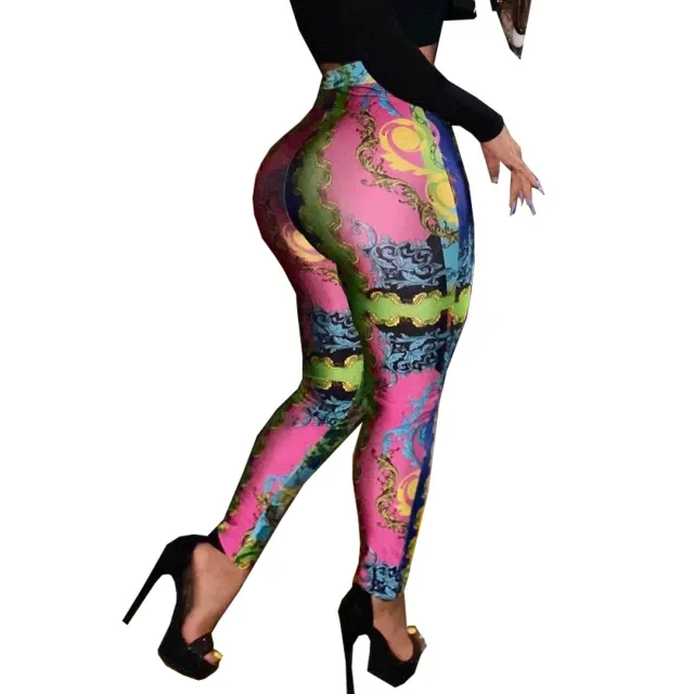 Women's New Autumn And Winter Colorful Printing Trousers Multicolor - Shop at LoveMi